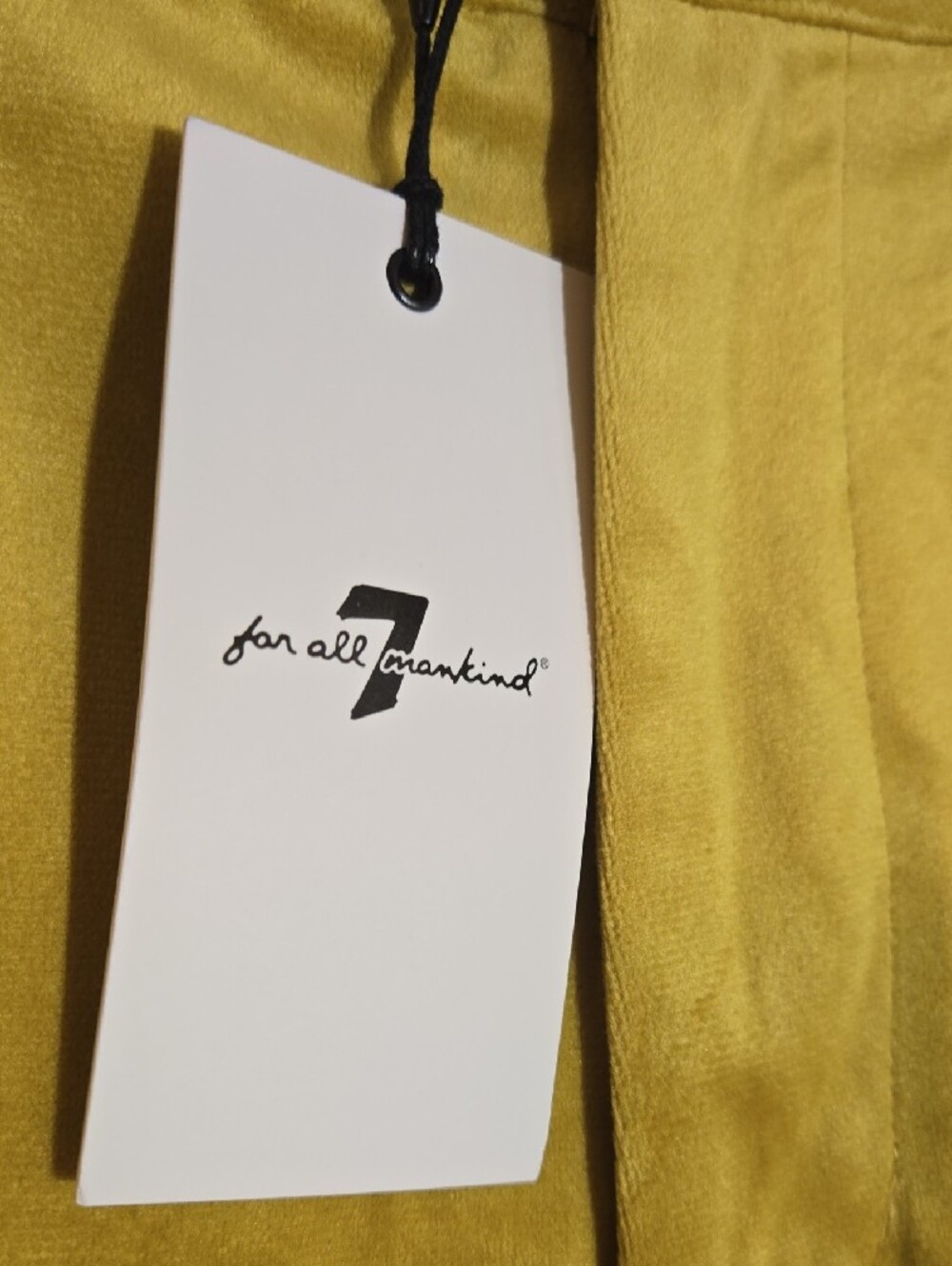 7 For All Mankind Wide Leg Pants in Mustard Yellow - Picture 2 of 10